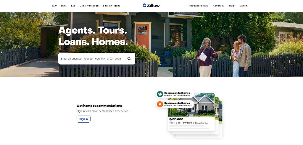 Zillow's website.