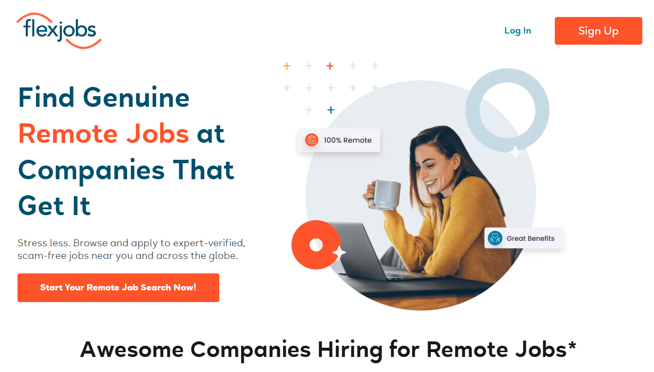 FlexJobs website screenshot