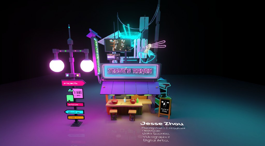 3D experience of Jesse Zhou Website