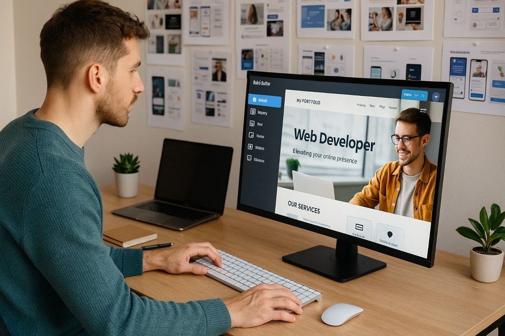A Developer is designing his own website
