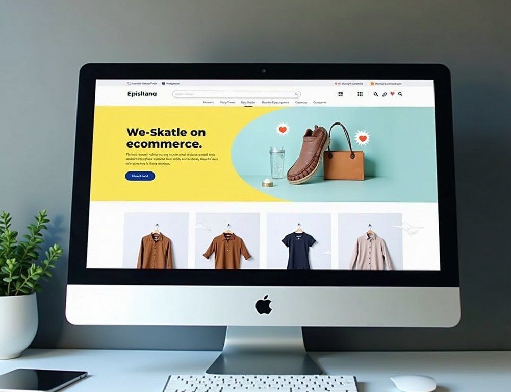 A clean and professional ecommerce website on a desktop monitor, representing the trustworthy foundation needed for checkout.