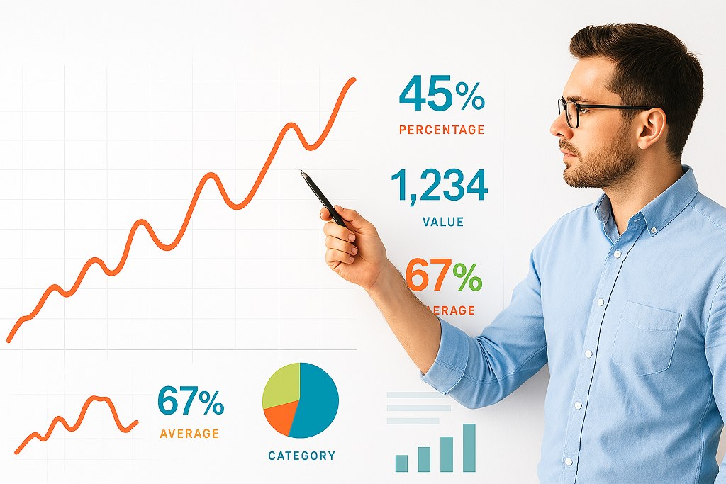 A data analyst doing a presentation.