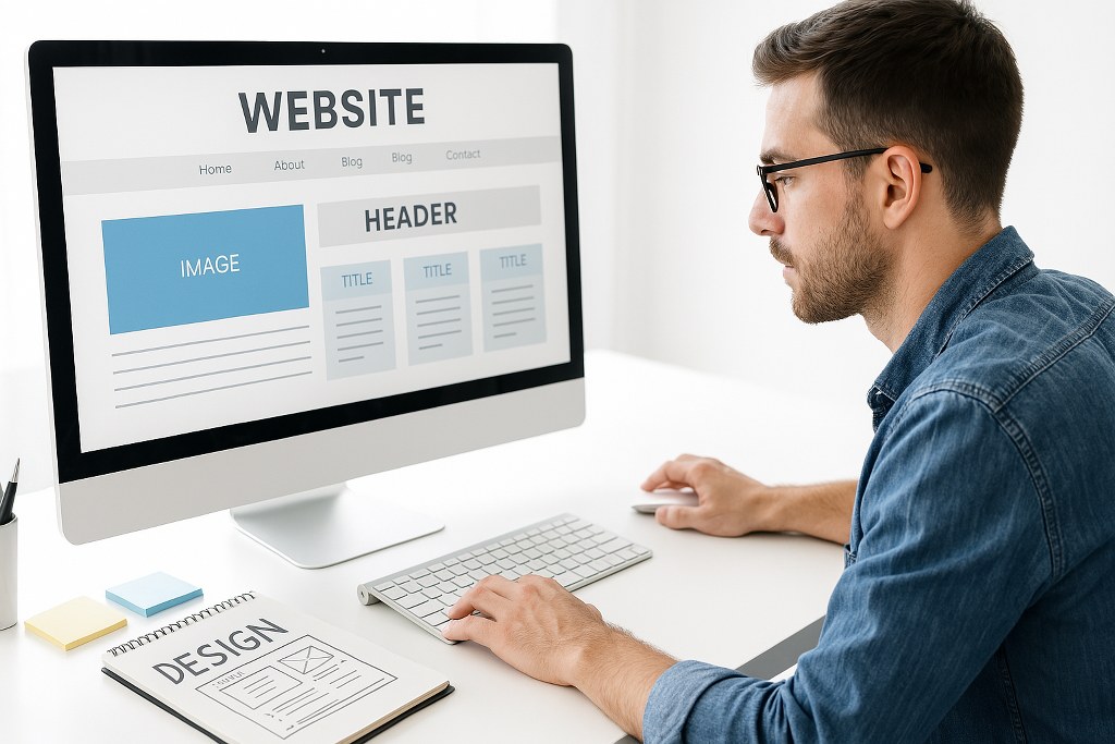 A developer designing a website.