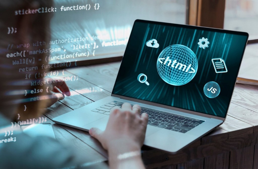 A developer using HTML.