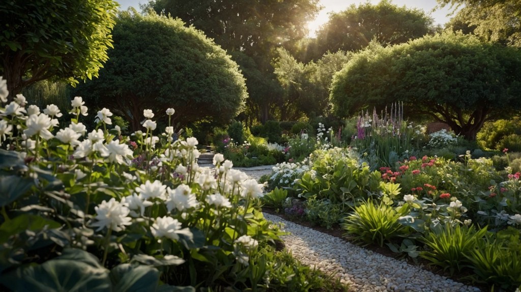 A flower garden.
