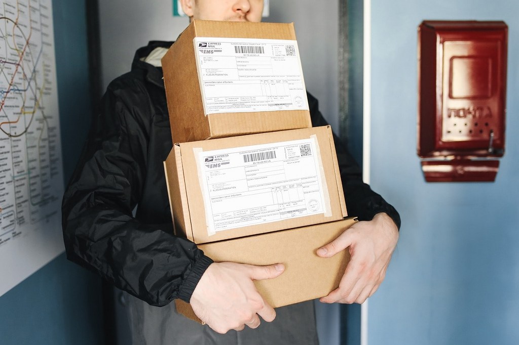 A man carrying packages.