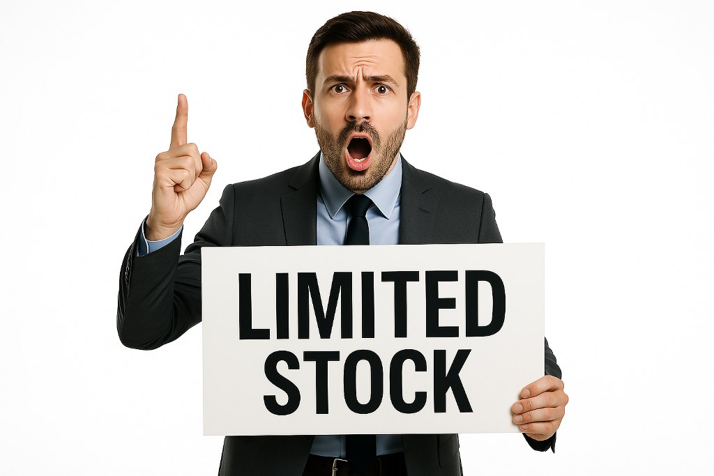 A man making an announcement with a placard written 