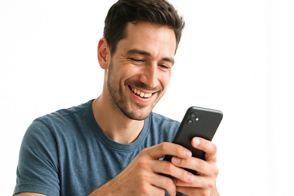 A man using a mobile phone.