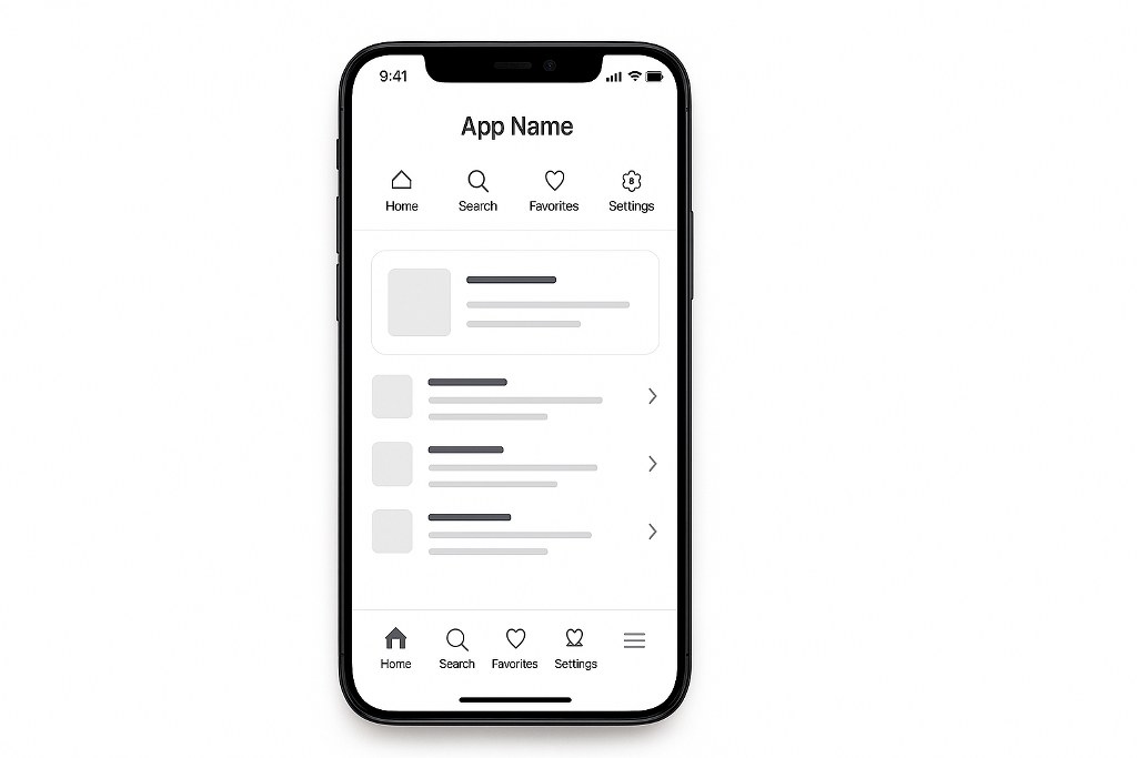 A minimalist app design on a phone.