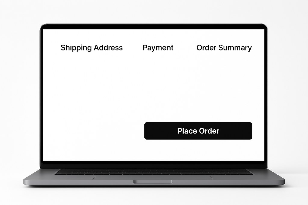 A minimalist illustration of the checkout process.