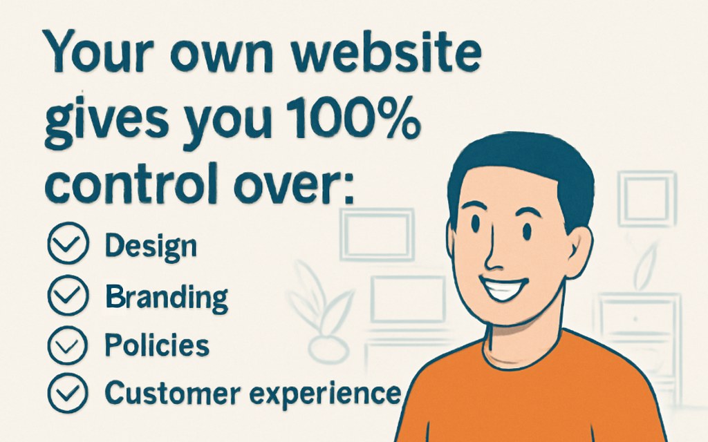 A owner is happy with his own website
