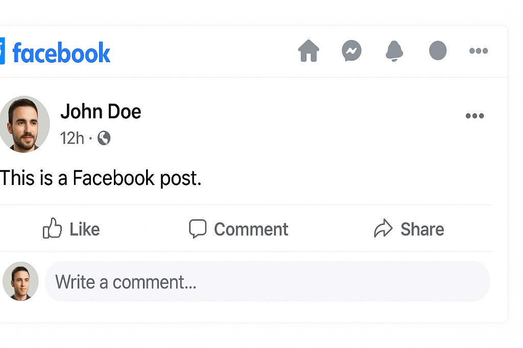 A sample Facebook post.