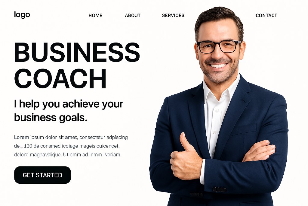 A sample business coach's website.