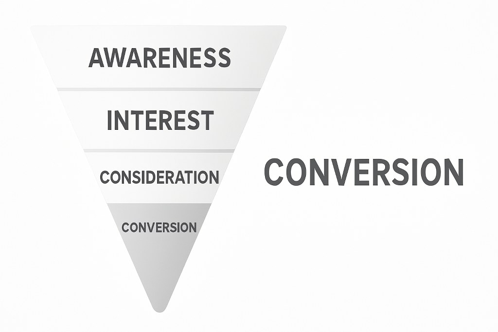 A sample sales funnel.