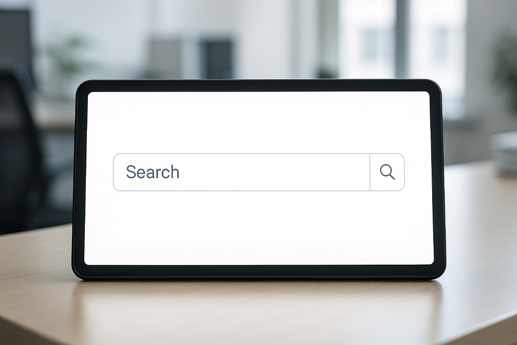 A search bar on a tablet.