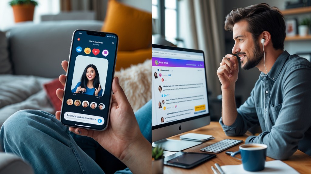 A split screen showing a casual user watching a video on one side and a marketer analyzing social media comments on the other.