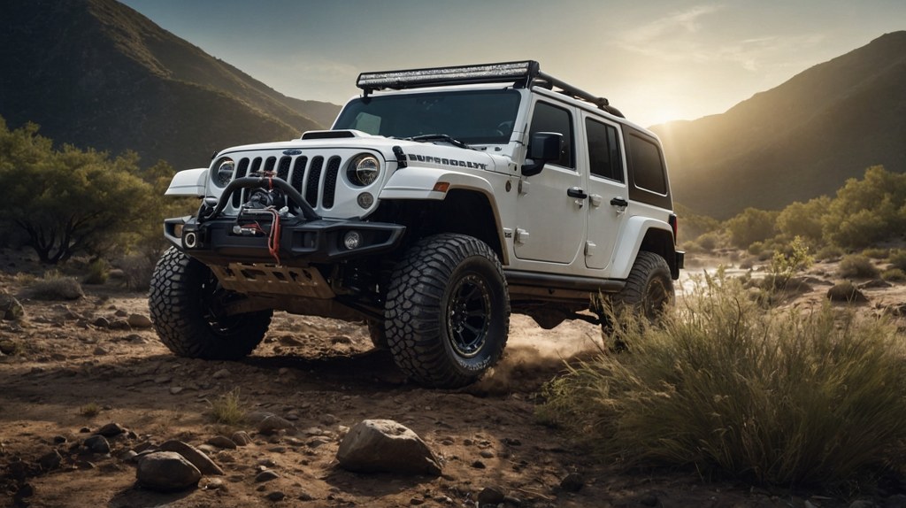 A vehicle on a dirt road.