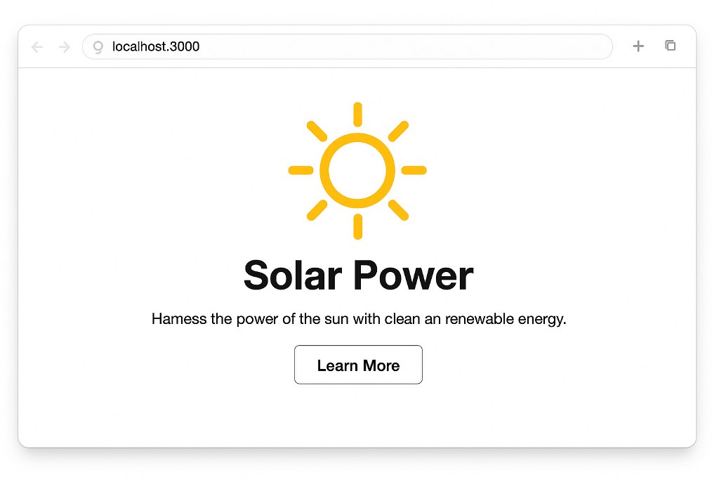 A website on http://localhost:3000.