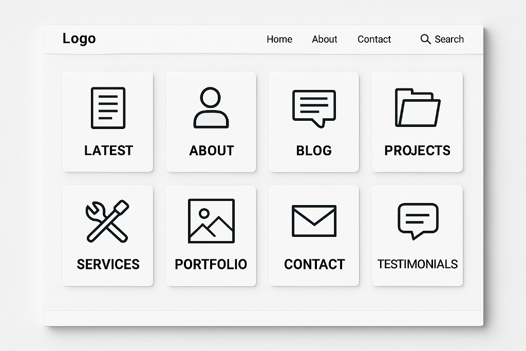 A website with different category pages.