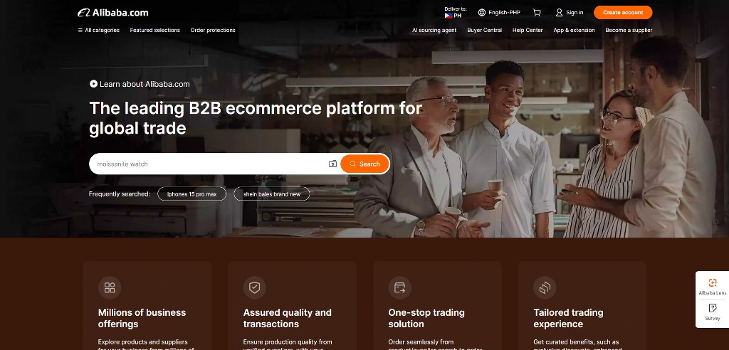 Alibaba's website.