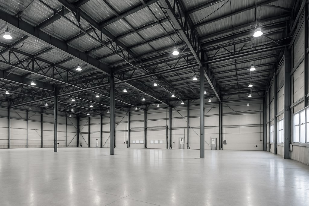 An empty warehouse.