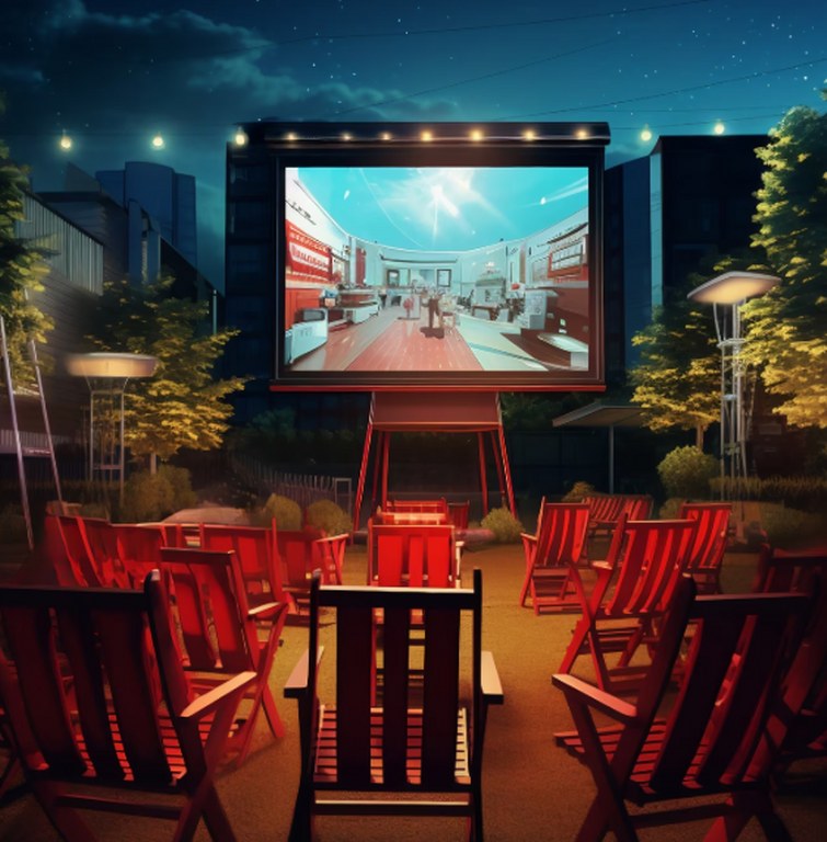 An outdoor movie theatre.