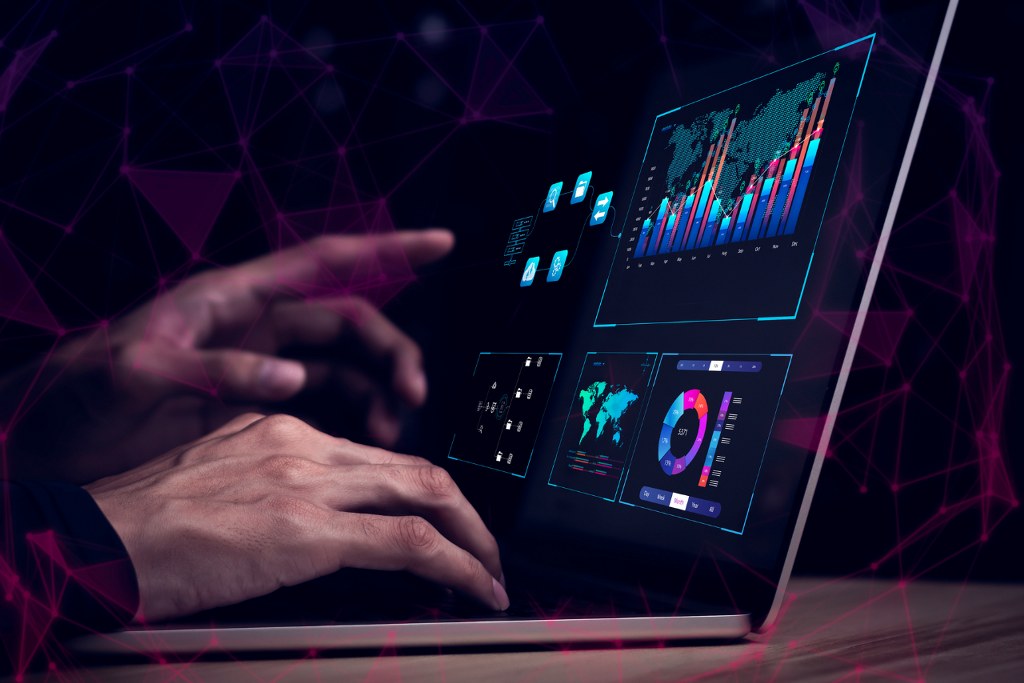 Analytics information on laptop.