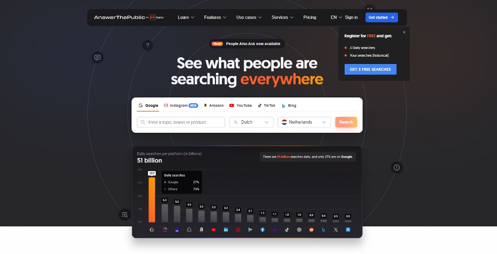 Answer the Public website homepage.