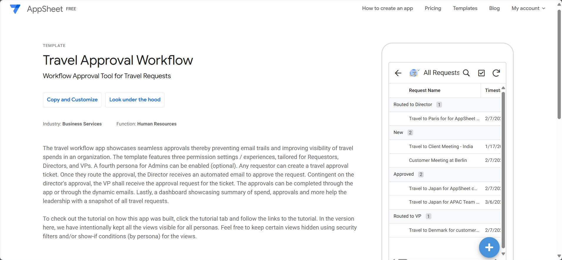 Workflow d'approbation de voyage