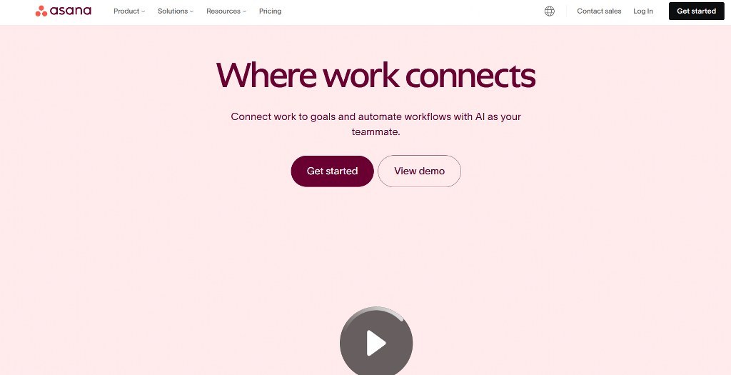 Asana website homepage.