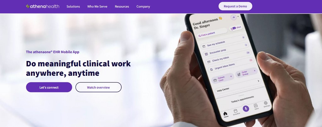 AthenaHealth Website user friendly Mobile UI