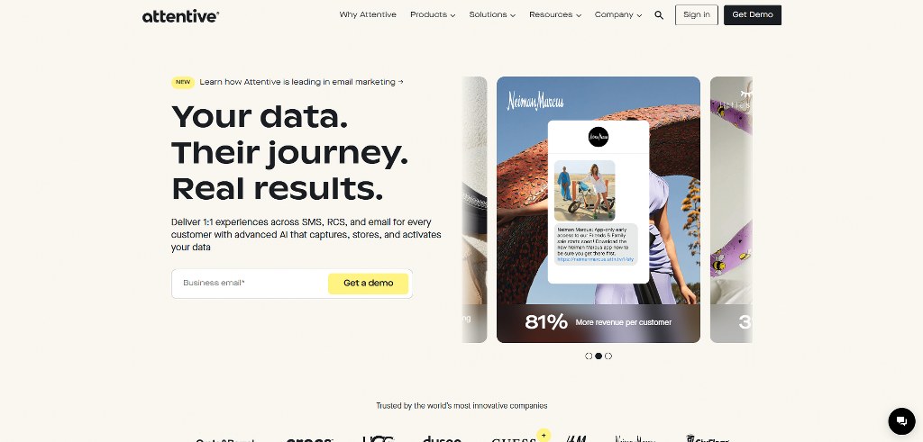 Attentive's website.