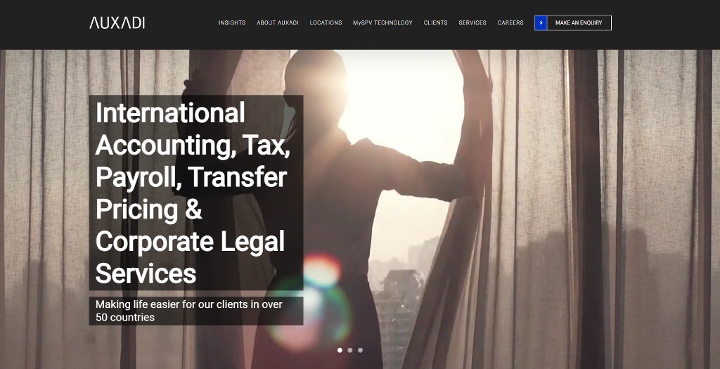 Auxadi Website Homepage