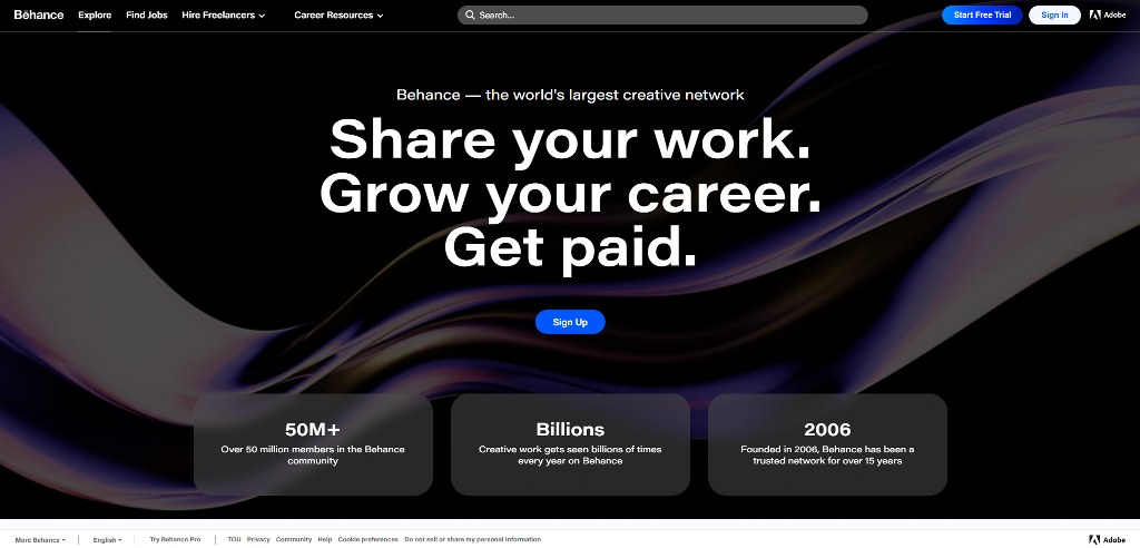 Behance's website.
