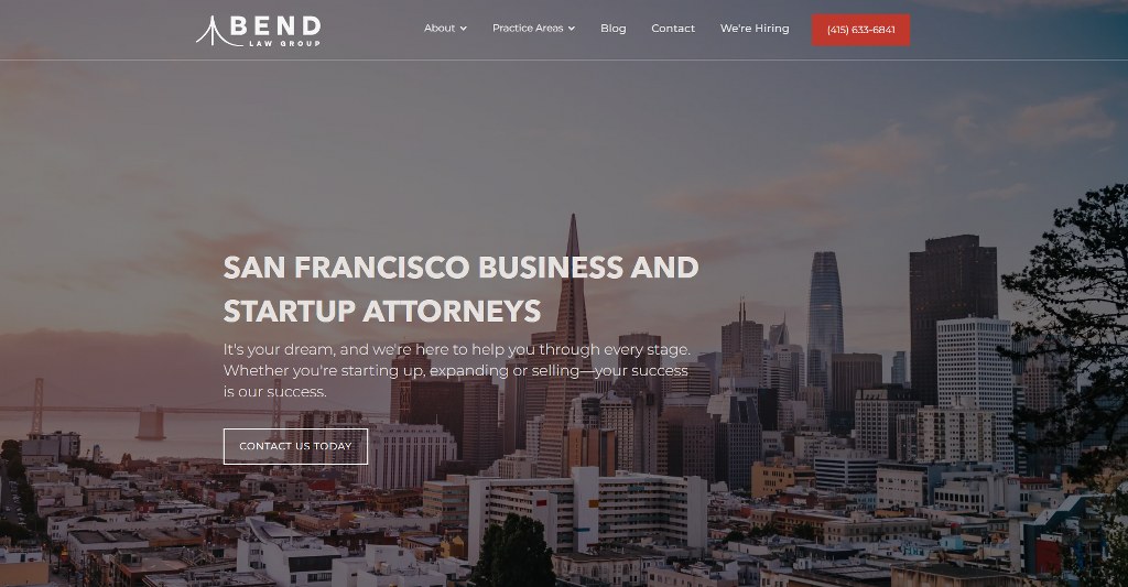 Bend Law Group's homepage.