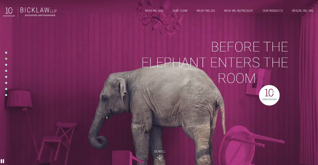 BickLaw's website homepage.