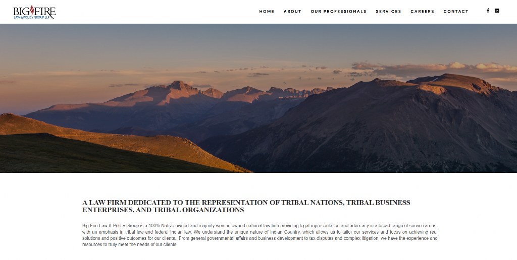 Big Fire homepage.