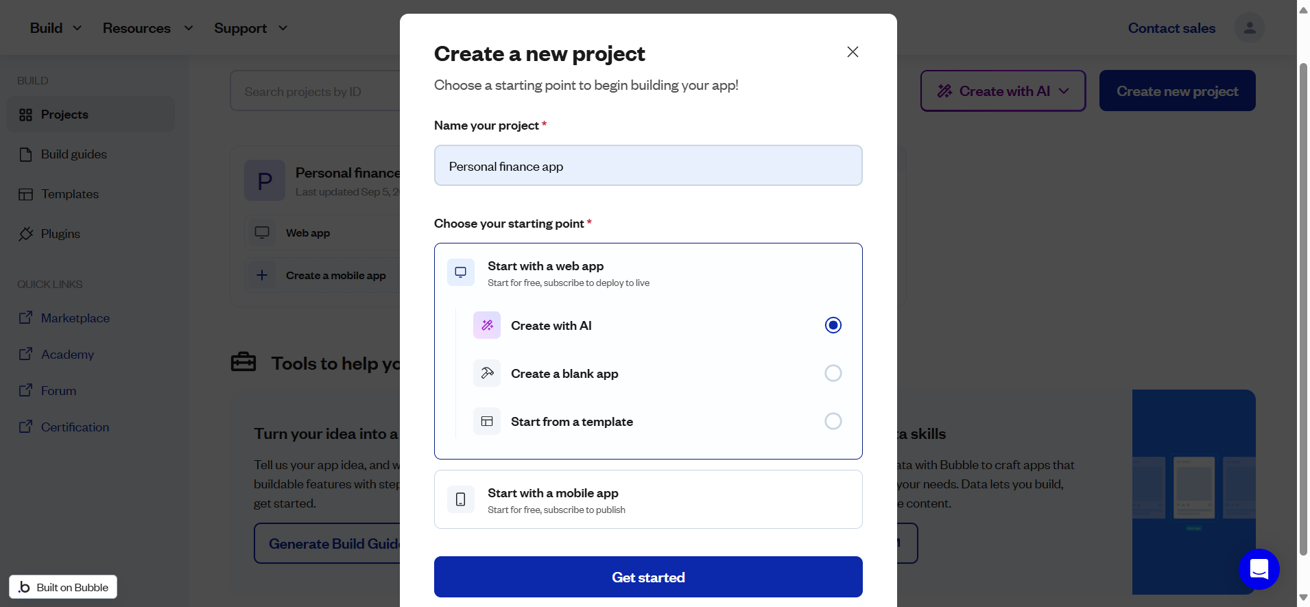 Creating a new project