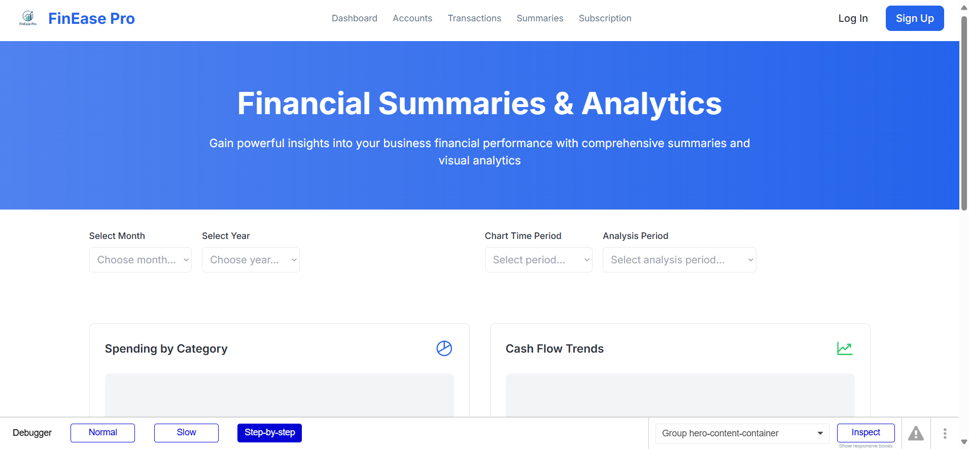FinEase Pro page screenshot
