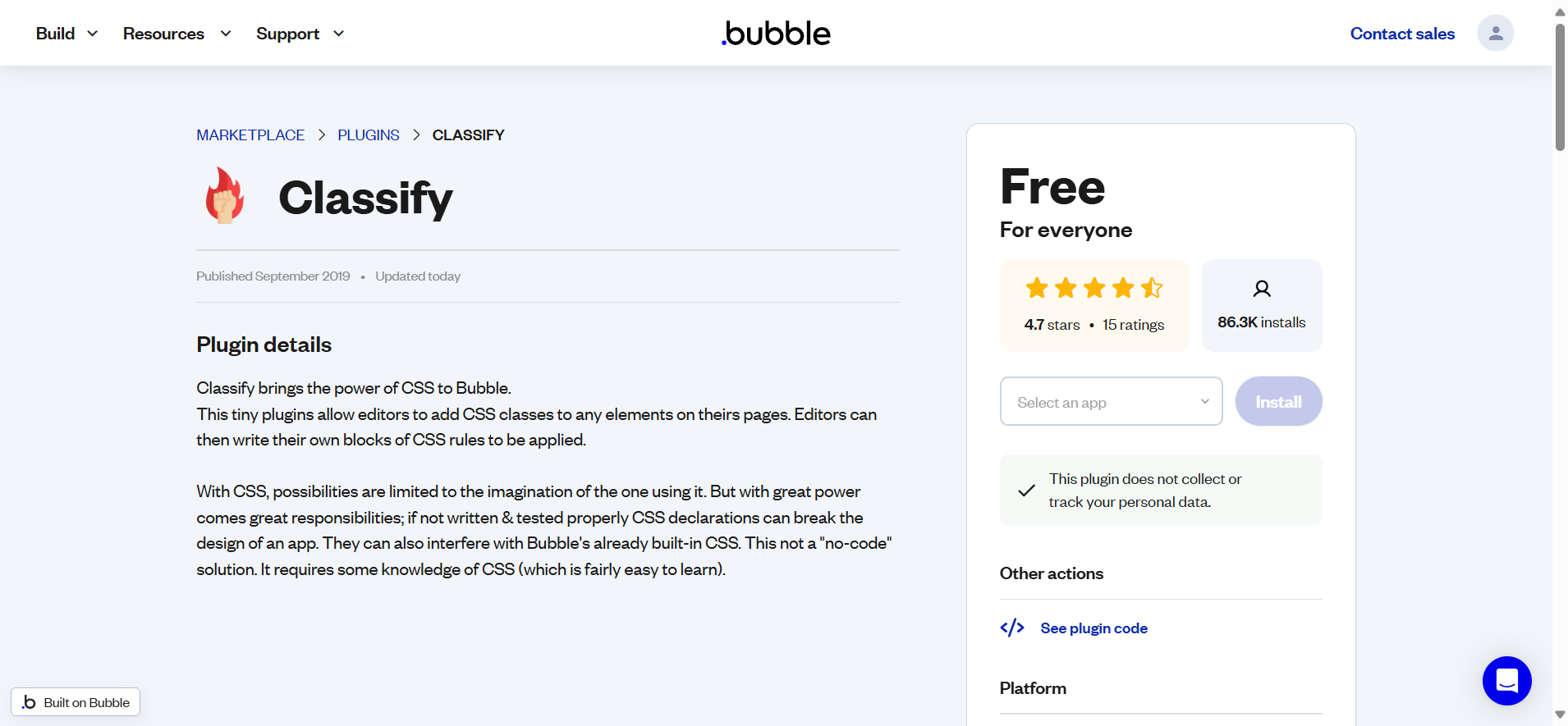 screenshot of Classify plugin