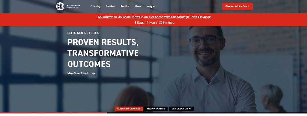 CEO Coaching International homepage.