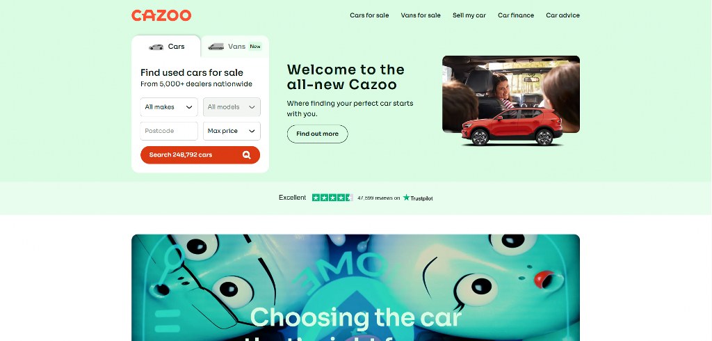 Cazoo's website.