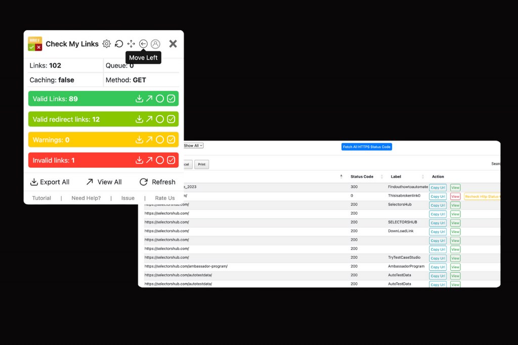 Check My Links interface.