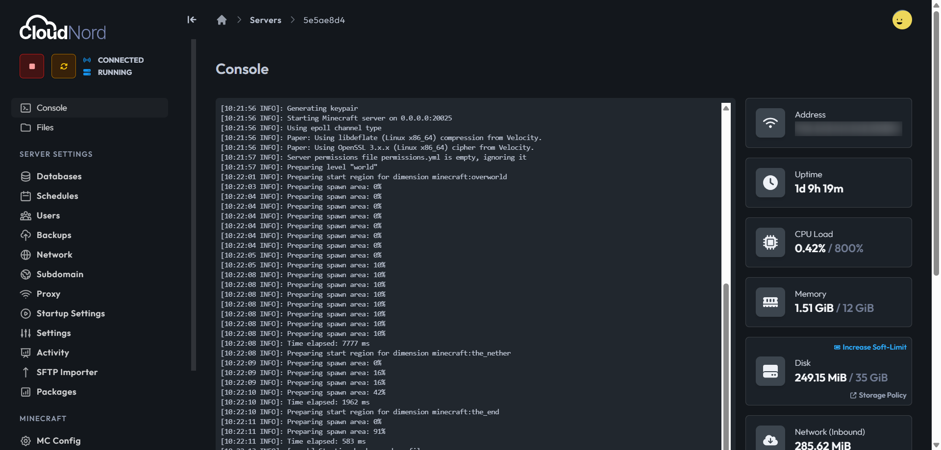 screenshot of Console