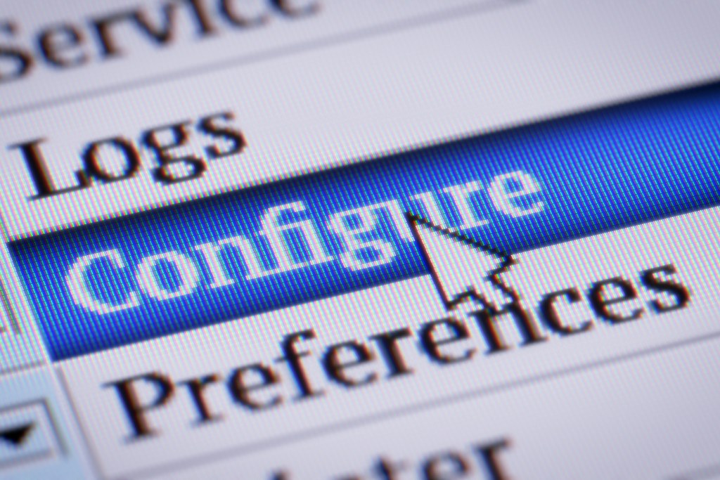 Configure on monitor screen.