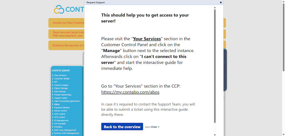 screenshot of the popup window