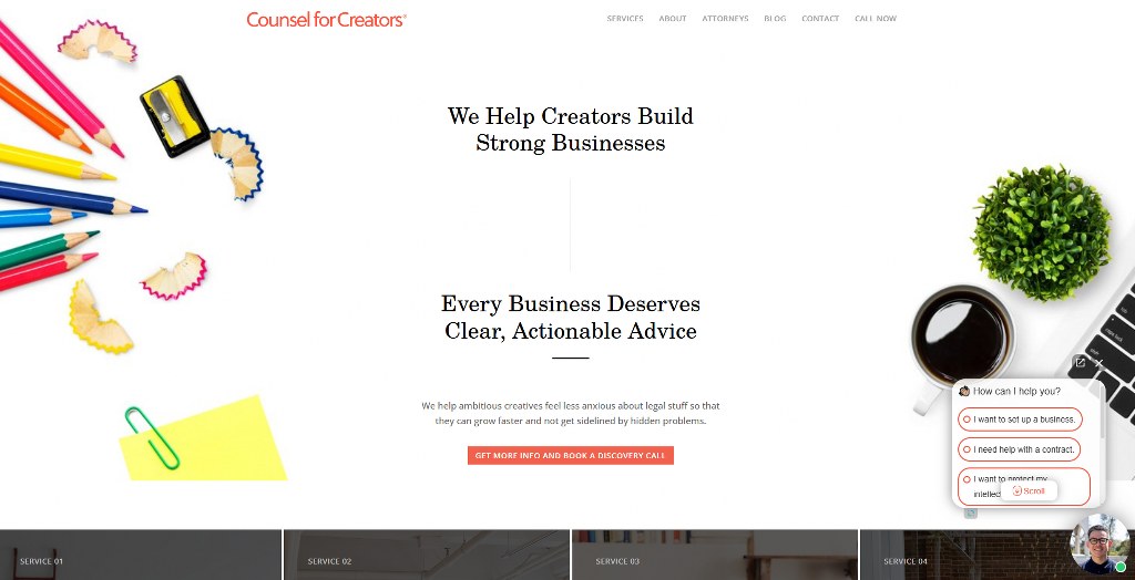 Counsel for Creator's website.
