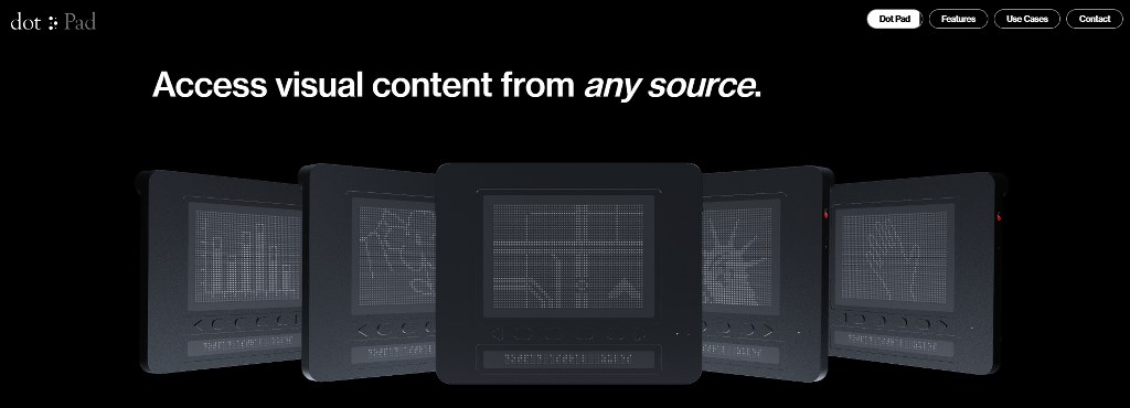 Homepage of Dot Pad