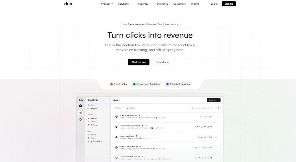 Dub homepage.