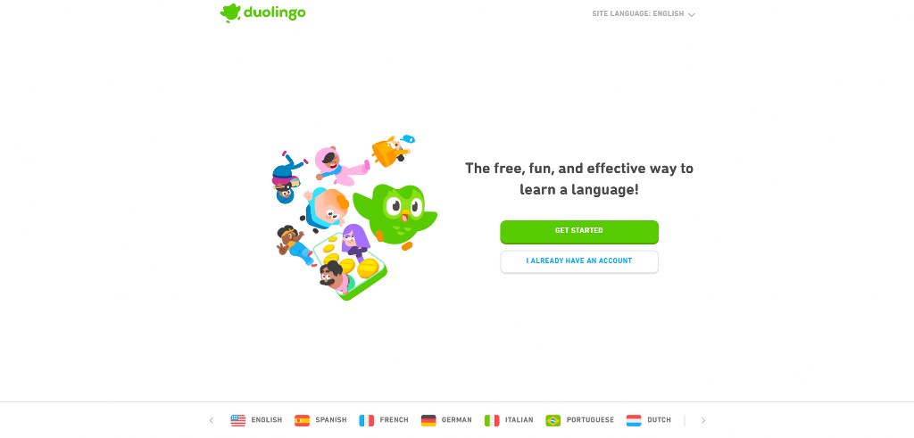 Duolingo's website.